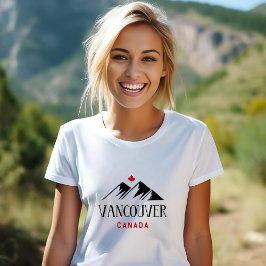 Cool Vancouver Canada Mountains Maple Leaf T-Shirt