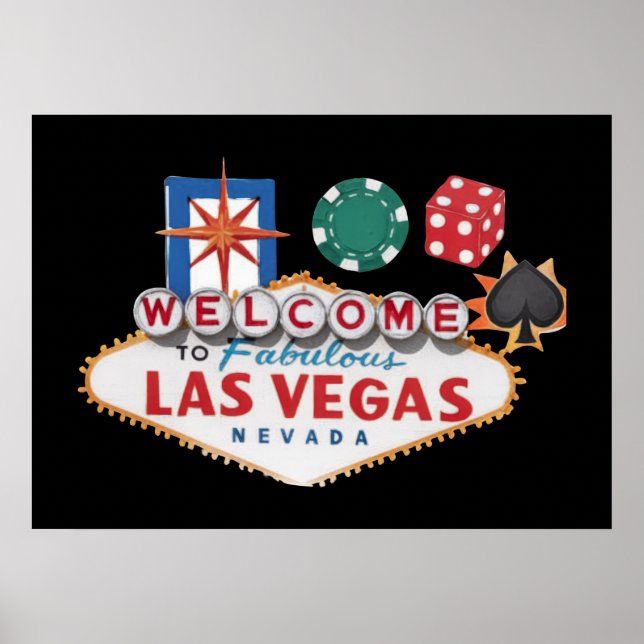 Cool Vegas Willkommensschild Casino Poster (Vorne)
