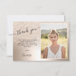 Cool vergoldeter Glitzer Metallic ombre 3 Fotos Sw Dankeskarte