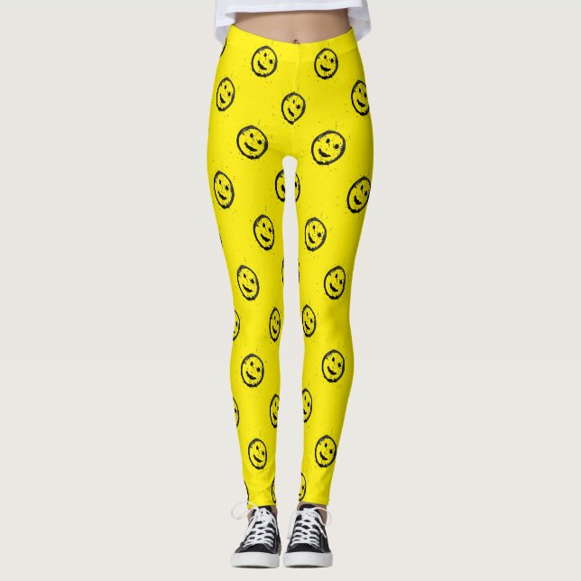 Cool verschüttetes, festes, scharfes Gesichtsmuste Leggings (Vorderseite)