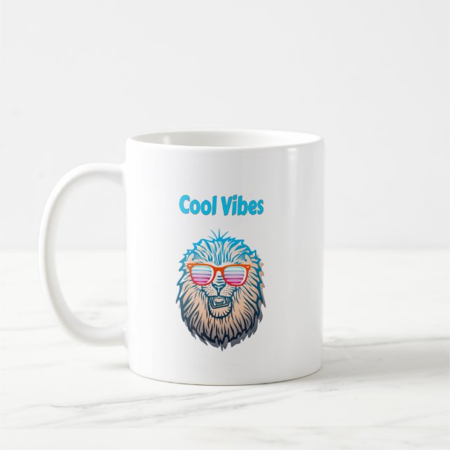 Cool Vibes Lion Kaffee Tasse (Links)