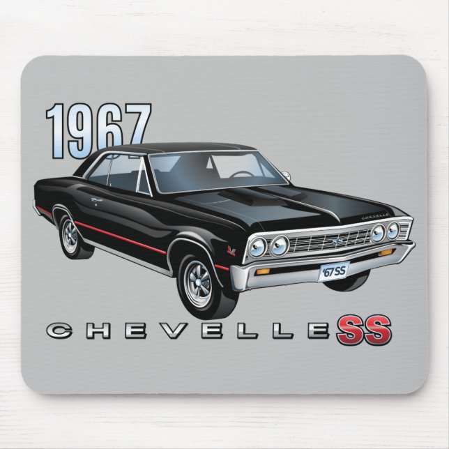 Cool Vintag Black 1967 Chevy Chevelle SS Mousepad (Vorne)