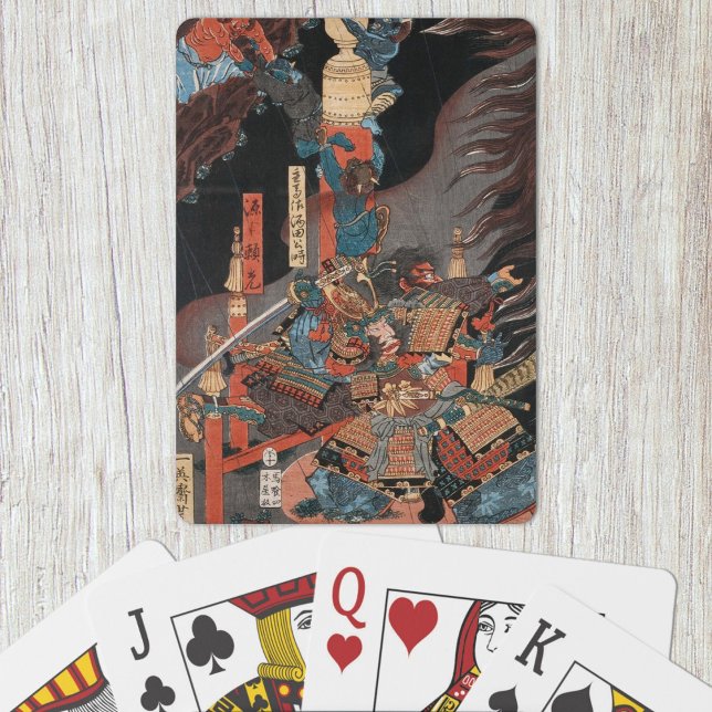 Cool Vintag Samurai Spielkarten (Minamoto no Yorimitsu Playing Cards- Table View)