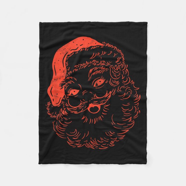 Cool Vintage Christmas Santa Claus  Fleecedecke (Vorderseite)