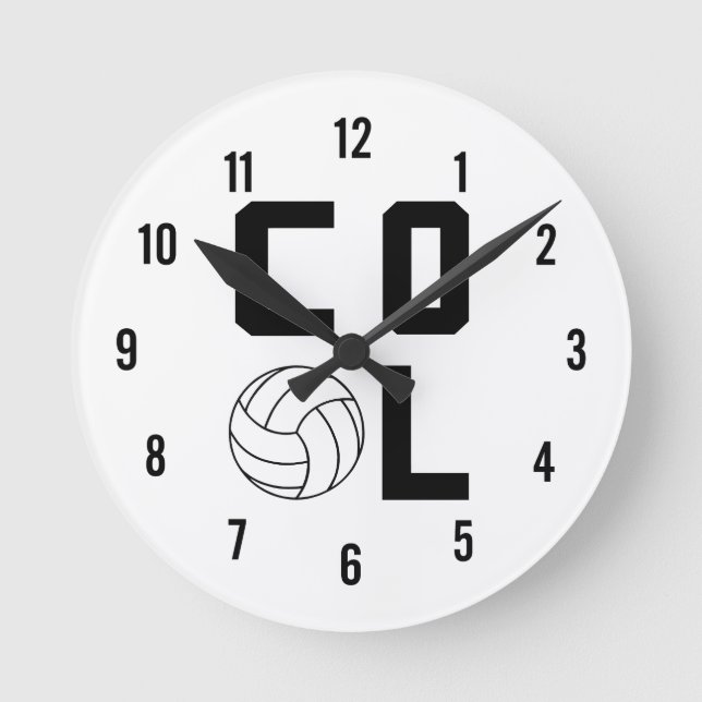 Cool Volleyball Runde Wanduhr (Vorderseite)