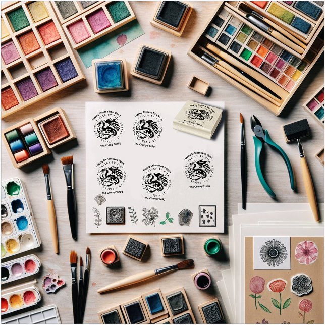 Cool "Von Feuer befeuert, stark wie ein Drache, an Gummistempel (Von Creator hochgeladen)