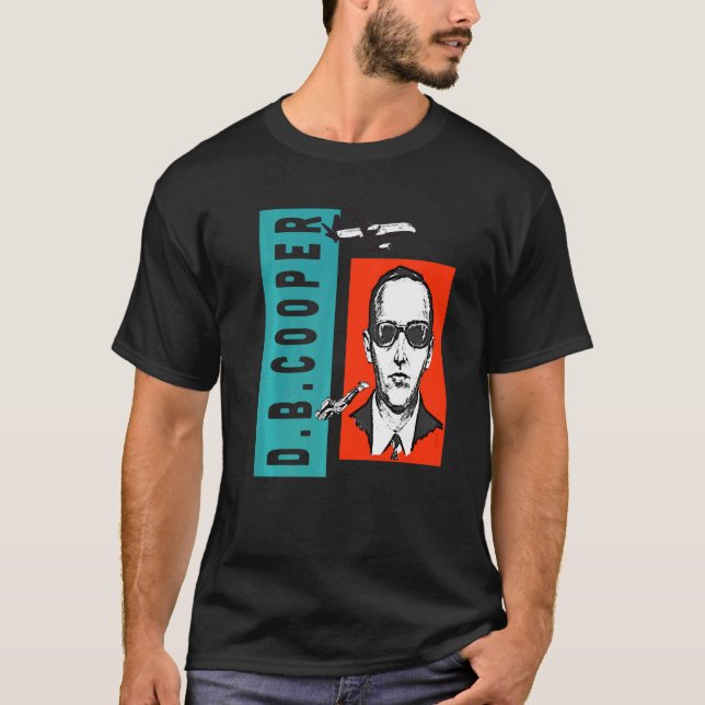 Cool Wanted D B Cooper Sketch Cryptid Urban Legend T-Shirt (Vorderseite)