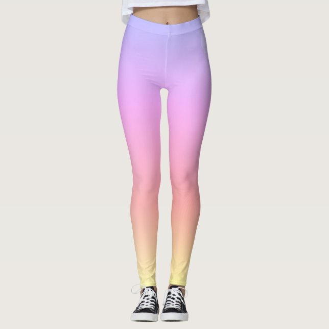 Cool Warm Blau abstraktes geometrisches Muster Leggings (Vorderseite)