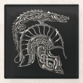Cool Warrior Metallic Dragon Helmet Glasuntersetzer