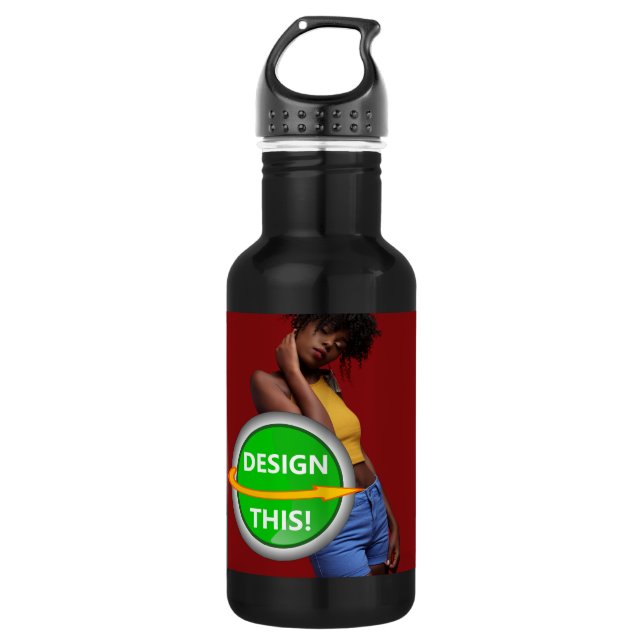 COOL! Wasserflasche (18 oz) Schwarz - Custom (Vorderseite)