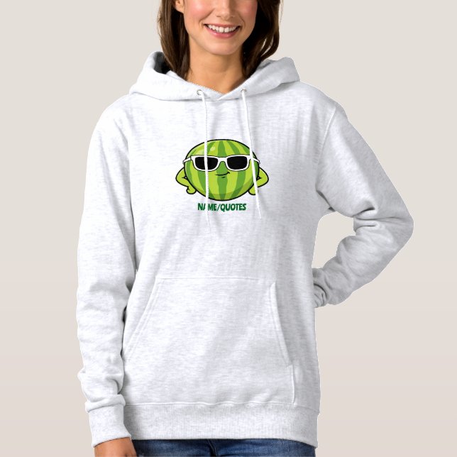 Cool Watermelon Sunglasses Cartoon Graphic Hoodie (Vorderseite)