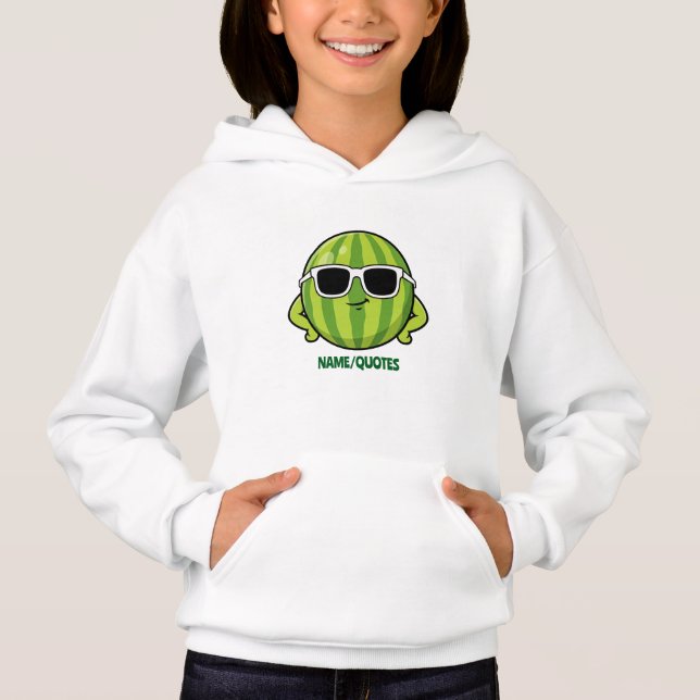Cool Watermelon Sunglasses Cartoon Graphic Hoodie (Vorderseite)