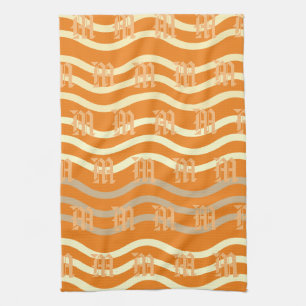 Cool Wave Monogram Mustertuch Geschirrtuch