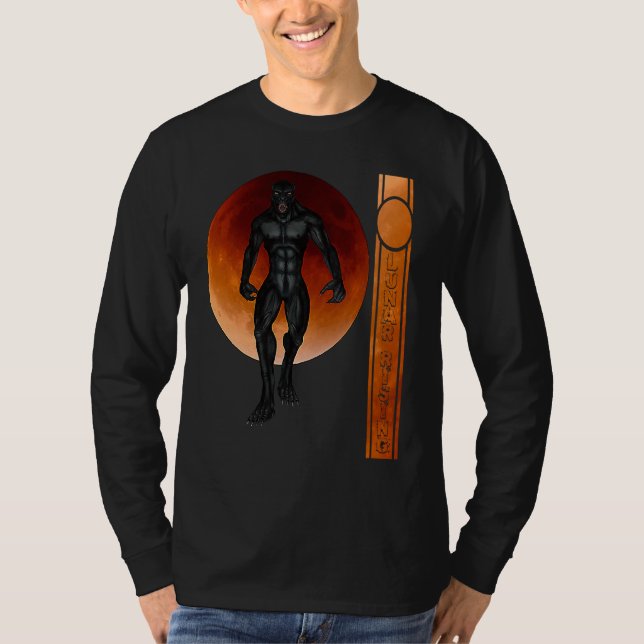 Cool Werewolf Lychan Full Moon Halloween Blood Moo T-Shirt (Vorderseite)