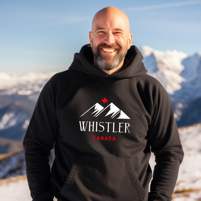 Cool Whistler Canada Mountains Maple Leaf Dark Hoodie (Von Creator hochgeladen)