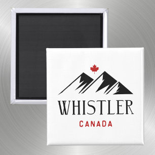 Cool Whistler Canada Mountains Maple Leaf Magnet