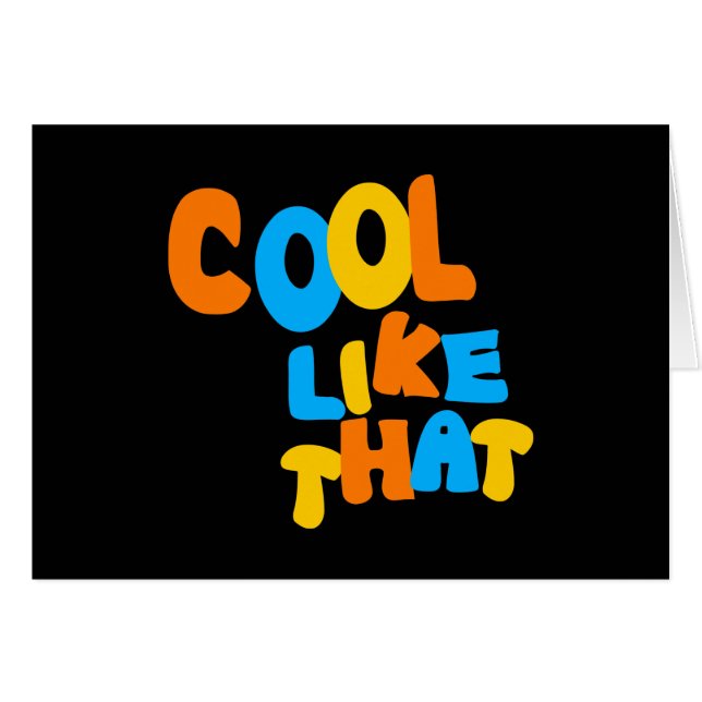 Cool wie das--Orange, blau und Gelb-Gold (Vorderseite (Horizontal))