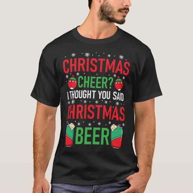 Cool Winter Holiday  Beer Drinking  Christmas Humo T-Shirt (Vorderseite)