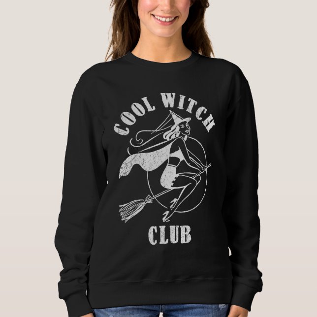 Cool Witch Club Halloween Retro Witch sorceress Sweatshirt (Vorderseite)