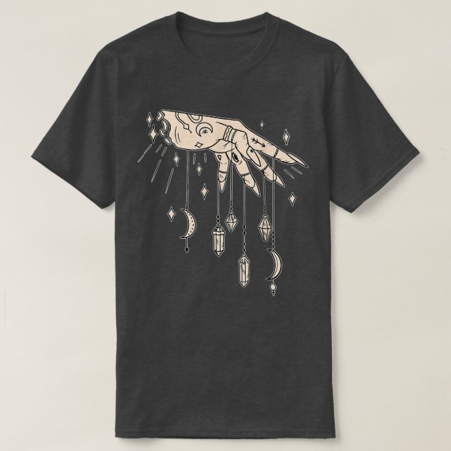 Cool Witches Design Of A Tattooed Hand With Crysta T-Shirt (Design vorne)