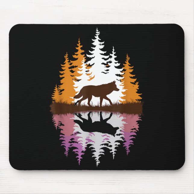 Cool Wolf Art For Men Women Howling Wolf Wolves Lo Mousepad (Vorne)