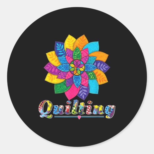 Cool Women Quilting Sewing Love Quilt Patterns Qui Runder Aufkleber (Vorderseite)