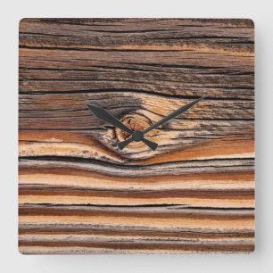 COOL Wood Grain Pattern Quadratische Wanduhr