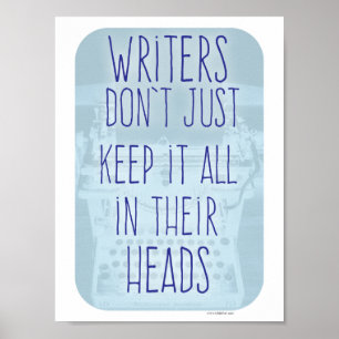 Cool Writer Brain Motivierend Author Slogan Poster