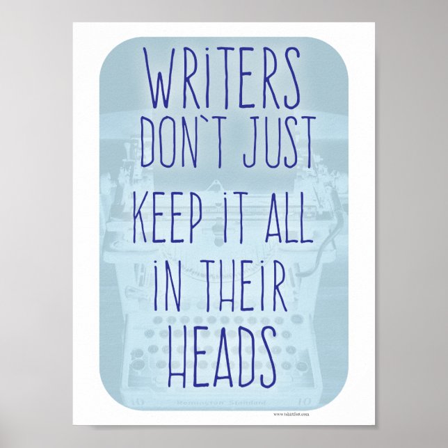 Cool Writer Brain Motivierend Author Slogan Poster (Vorne)