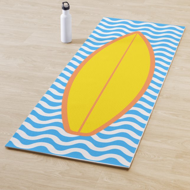 Cool Yellow Blue Waves Surfen Yoga Mat Yogamatte (Beispiel)