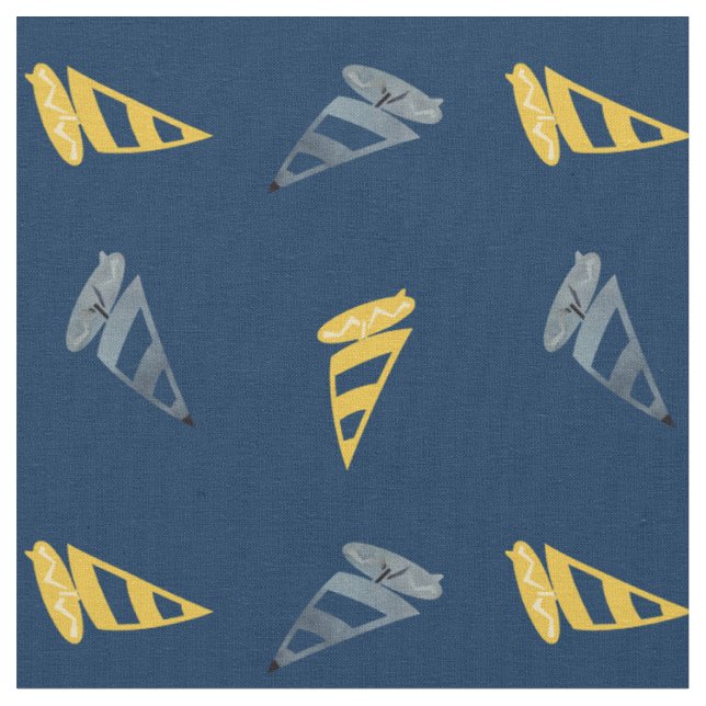 Cool Yellow Blue Windsurfing Sportstoff Stoff (Nahaufnahme)