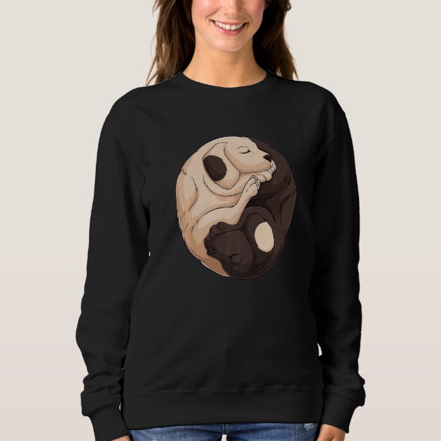 Cool Yin Yang Dog  Cute Labrador Sweatshirt (Vorderseite)