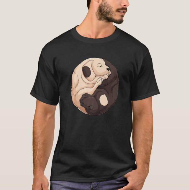 Cool Yin Yang Dog  Cute Labrador T-Shirt (Vorderseite)