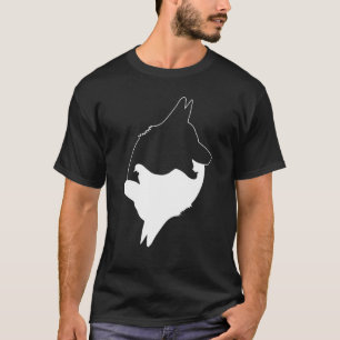 Cool Yin Yang Dog Niedliches deutsches Blatt mit W T-Shirt