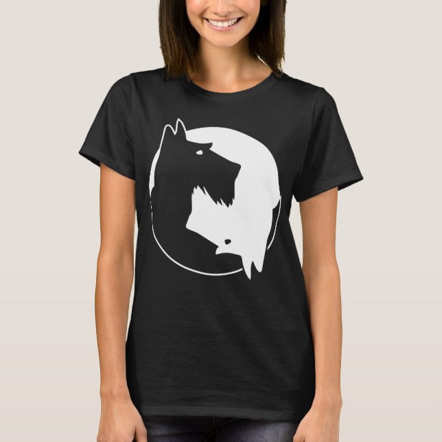 Cool Yin Yang Hundeshirt - Niedlich Scottish Terri T-Shirt (Vorderseite)