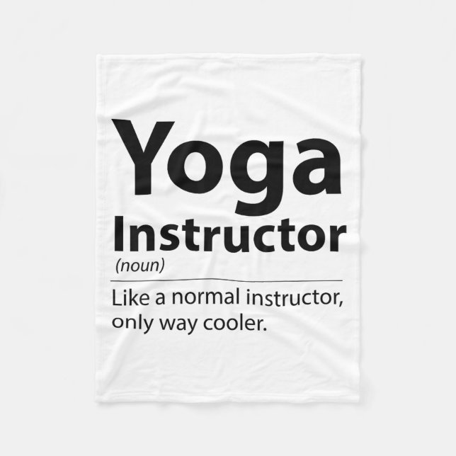 Cool Yoga Instructor Definition Funny Yoga Lover  Fleecedecke (Vorderseite)
