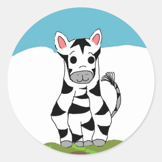 Cool Zebra Runder Aufkleber (Vorderseite)