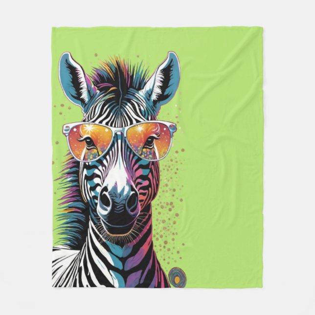 Cool Zebra Vibes Fleecedecke (Vorderseite)