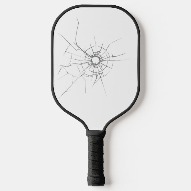 Cool zerbrochenes Glas mit Loch Pickleball Schläger (Vorderseite)