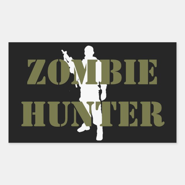 Cool ZOMBIE HUNTER Rechteckiger Aufkleber (Vorderseite)
