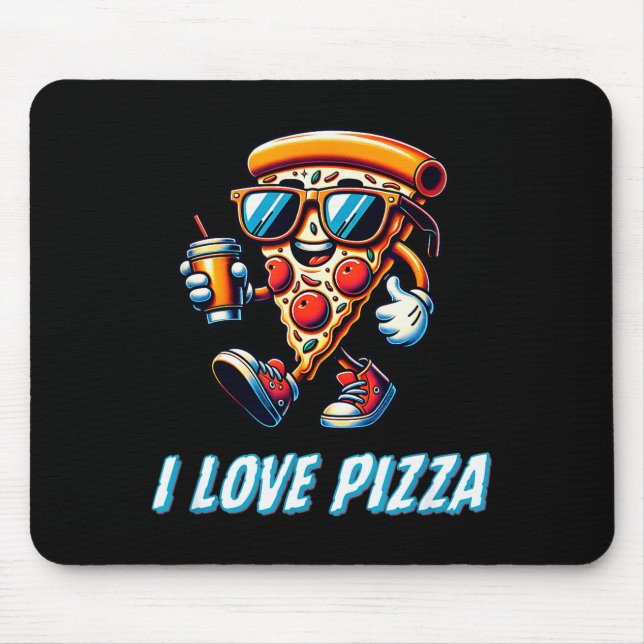 Cool Zza Slice Funny Food Lovers Kids Men And Wome Mousepad (Vorne)