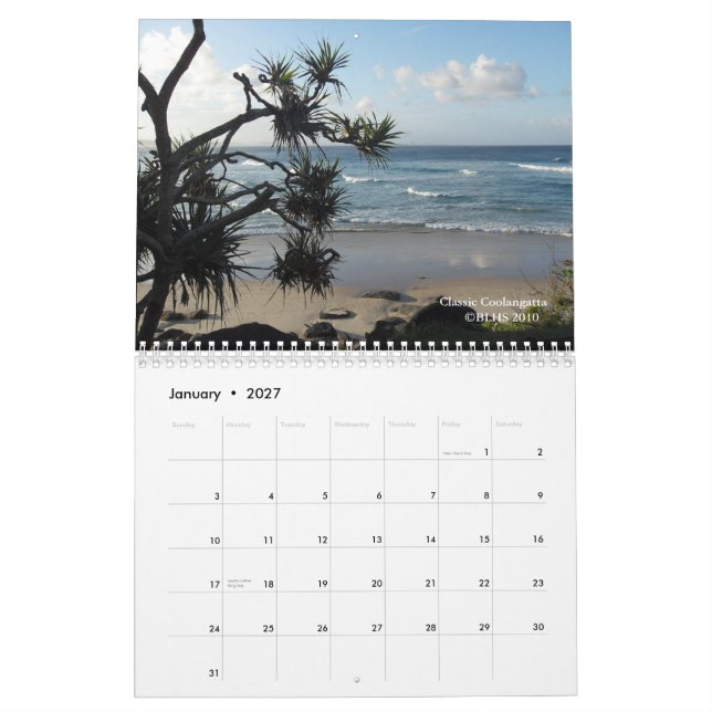 Coolangatta Bereichs-Kalender 2011 Kalender (Jan 2027)