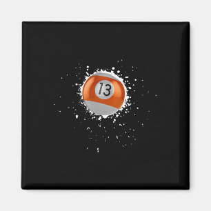 Coole 13-Ball-Dreizehn Pool Billard Malerische Pla Magnet