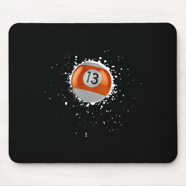 Coole 13-Ball-Dreizehn Pool Billard Malerische Pla Mousepad (Vorne)