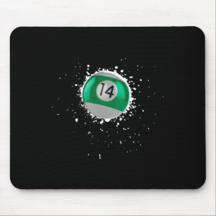 Coole 14-Ball Vierzehn Billard Paint Splatte Mousepad