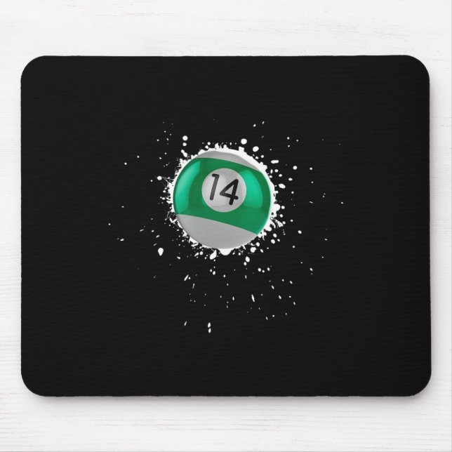 Coole 14-Ball Vierzehn Billard Paint Splatte Mousepad (Vorne)