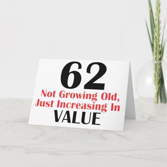 COOLE 62 JAHRE ALTE GEBURTSTAGS-ENTWURFS- KARTE (Vorderseite)