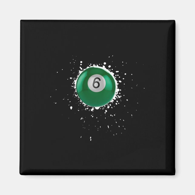 Coole 6-Ball-Billard Billard Spritzer Bill Magnet (Vorne)