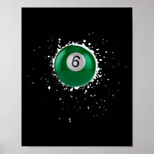 Coole 6-Ball-Billard Billard Spritzer Bill Poster