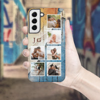 Coole 6-Fotos mit Monogramm auf Urban Grunge BG